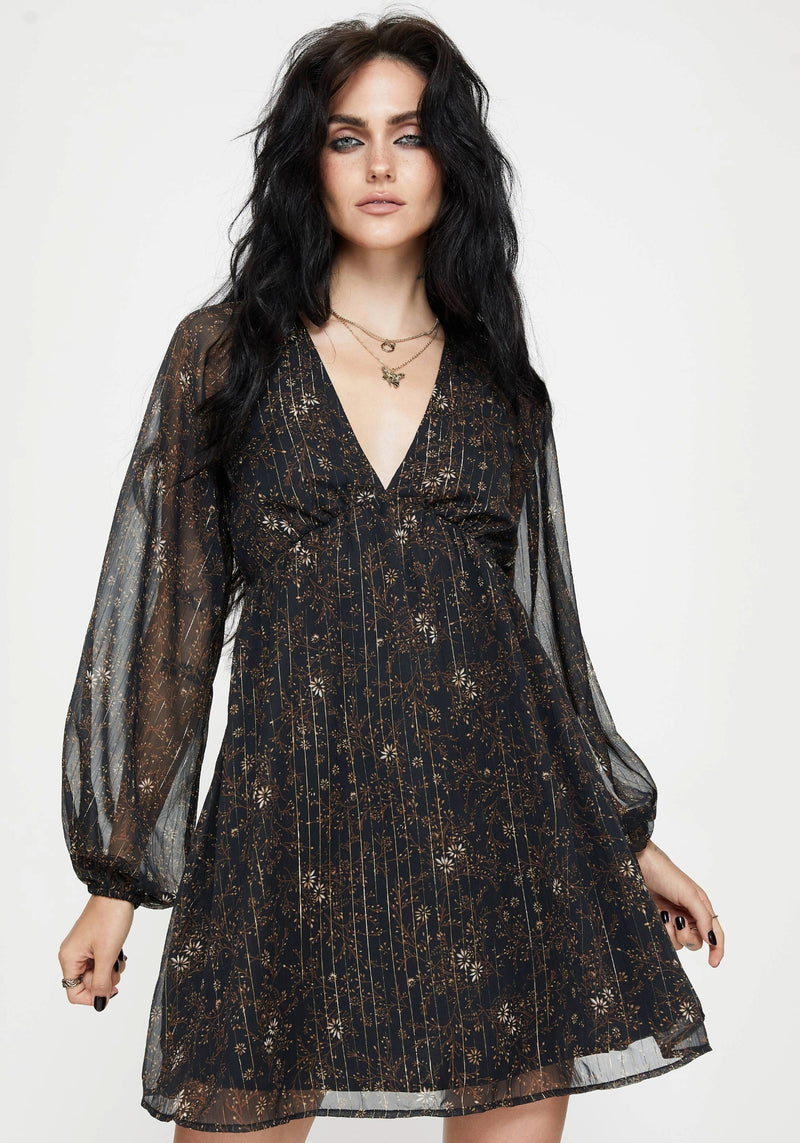 astral plane mini dress Alice McCall Astral Plane Cap Sleeve Metallic Gold Mini Dress Sz 4 $475