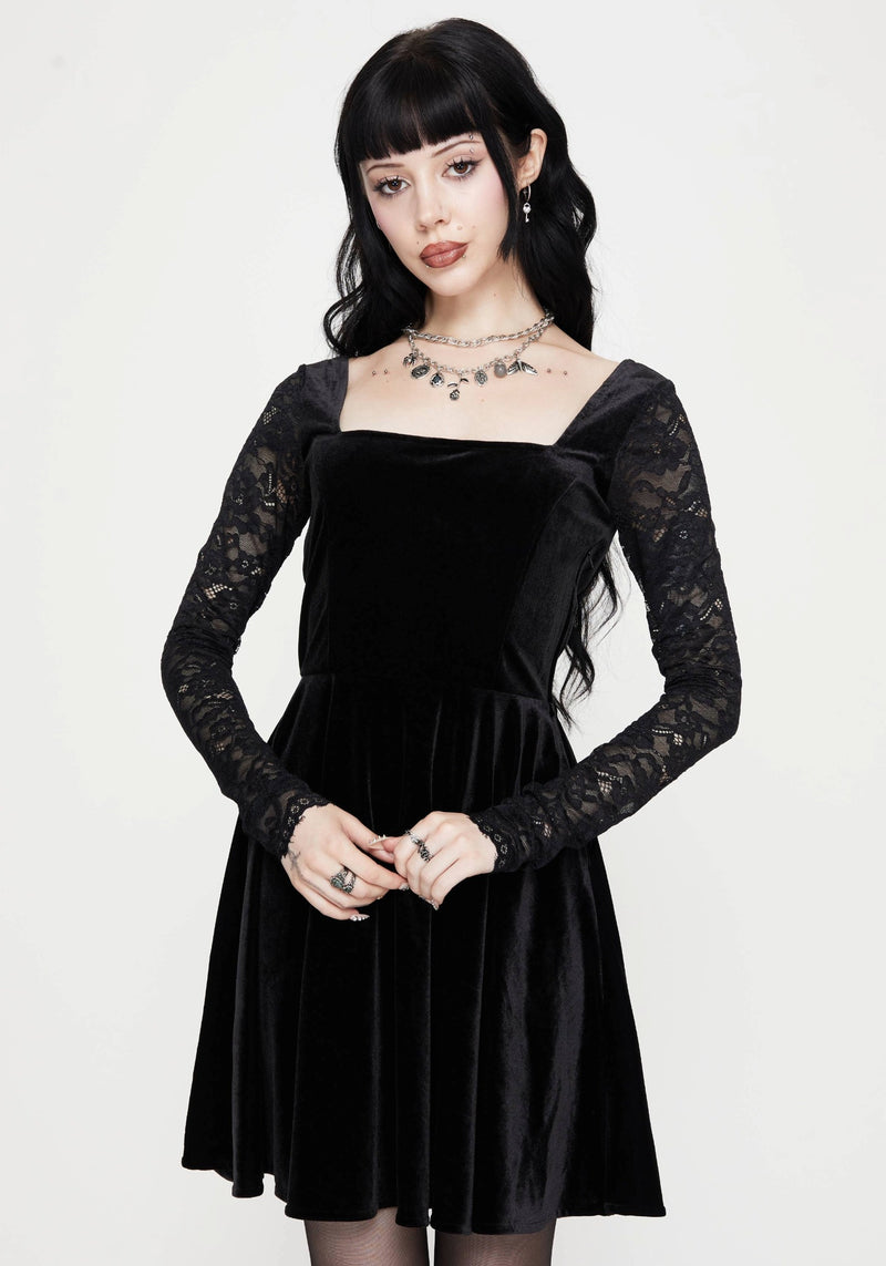 Vice Lace Sleeve Velour Mini Dress Disturbia Vice Lace Sleeve Velour Mini Dress Disturbia