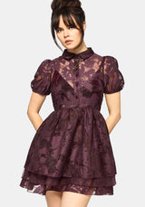 Spectre Layered Mini Shirt Dress - Burgundy