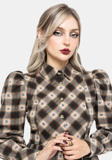 Emily Cotton Check Mini Shirt Dress