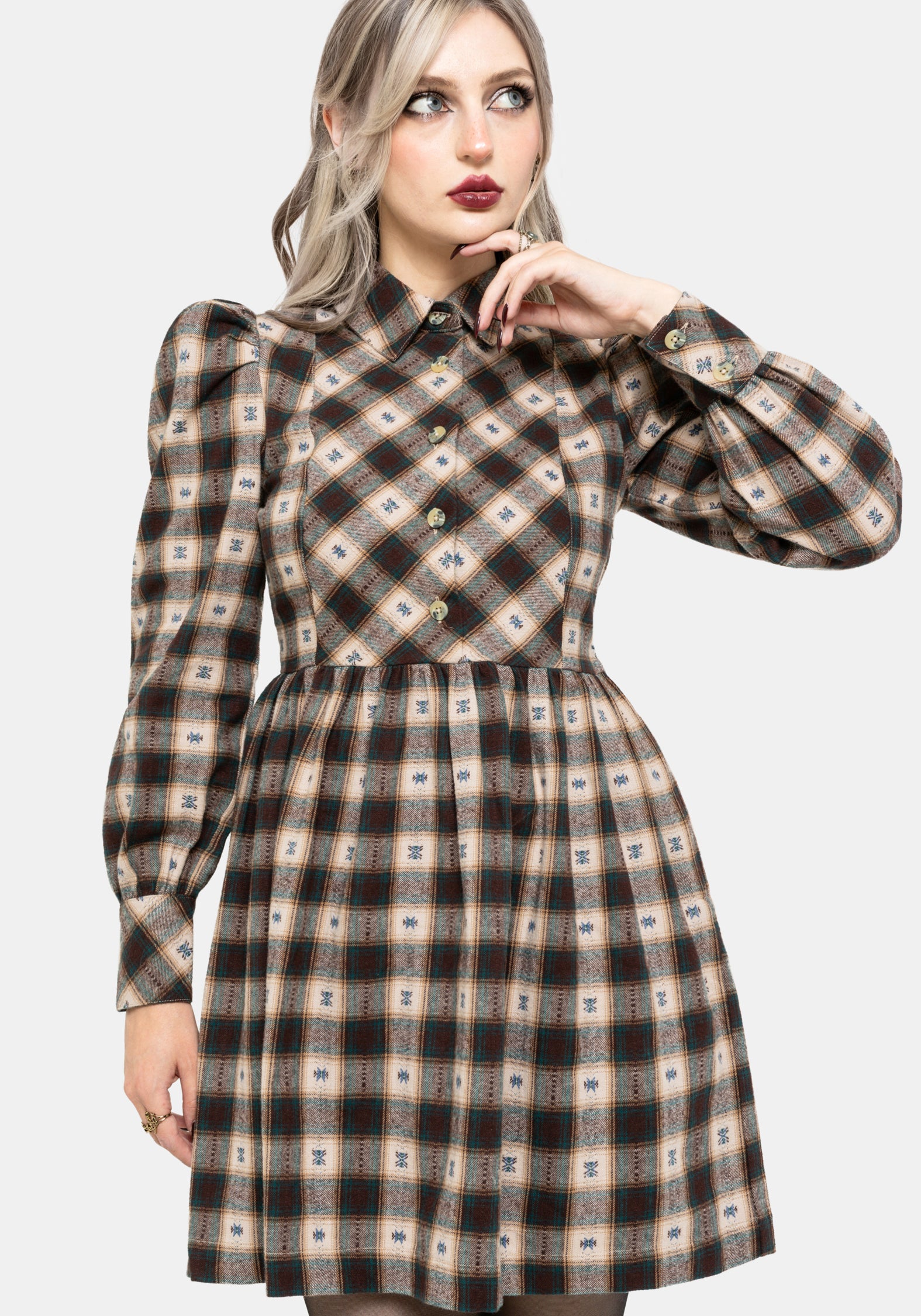 Emily Cotton Check Mini Shirt Dress – Disturbia