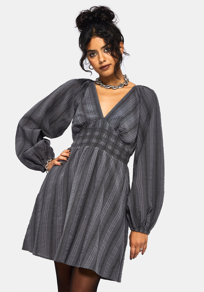 Grove Cotton Blend Stripe Smock Mini Dress Disturbia Grove Cotton Blend Stripe Smock Mini Dress Disturbia
