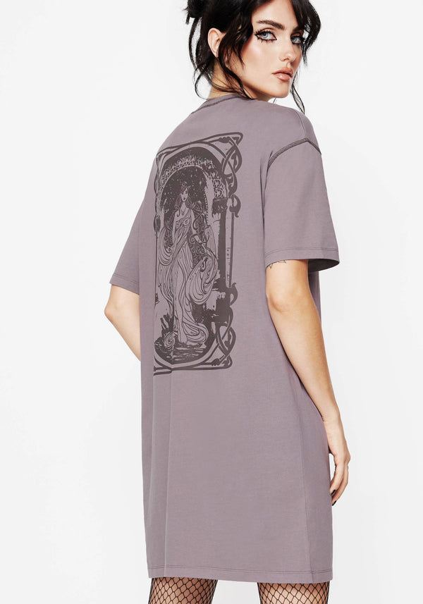 Saria Cotton-Blend Fairy Printed Jersey Tee Dress
