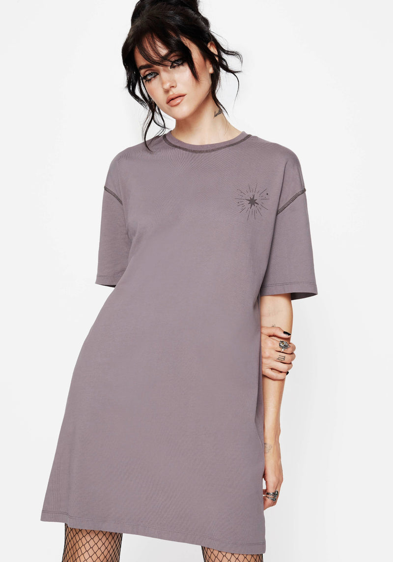 Saria Cotton-Blend Fairy Printed Jersey Tee Dress | Disturbia - Shop Women's Gothic, Alternative & Dark Romantic Fashion, Accessories & Homeware Saria Cotton-Blend Fairy Printed Jersey Tee Dress | Disturbia - Shop Women's Gothic, Alternative & Dark Romantic Fashion, Accessories & Homeware