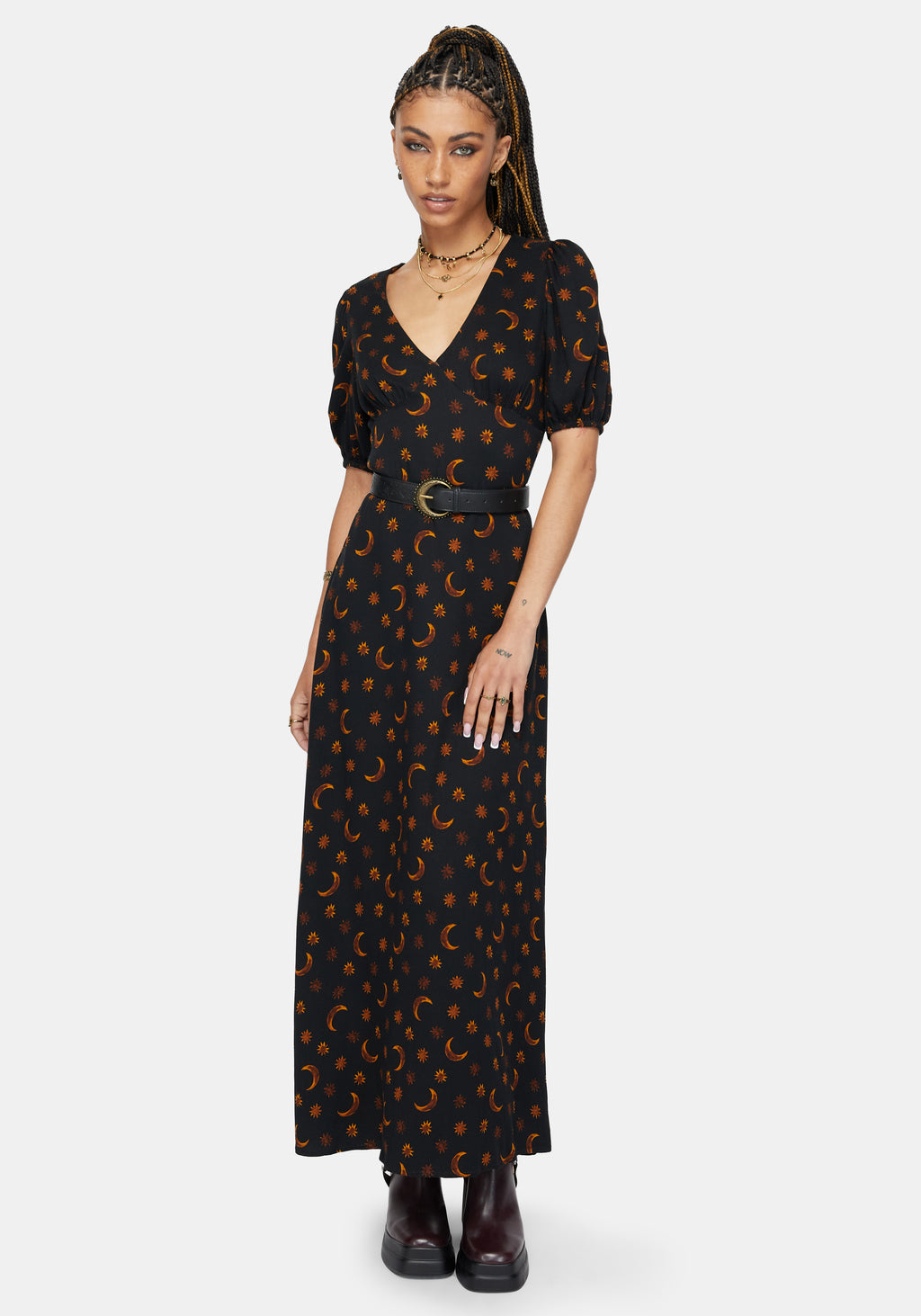 Elura Celestial Print Midaxi Dress Disturbia Elura Celestial Print Midaxi Dress Disturbia