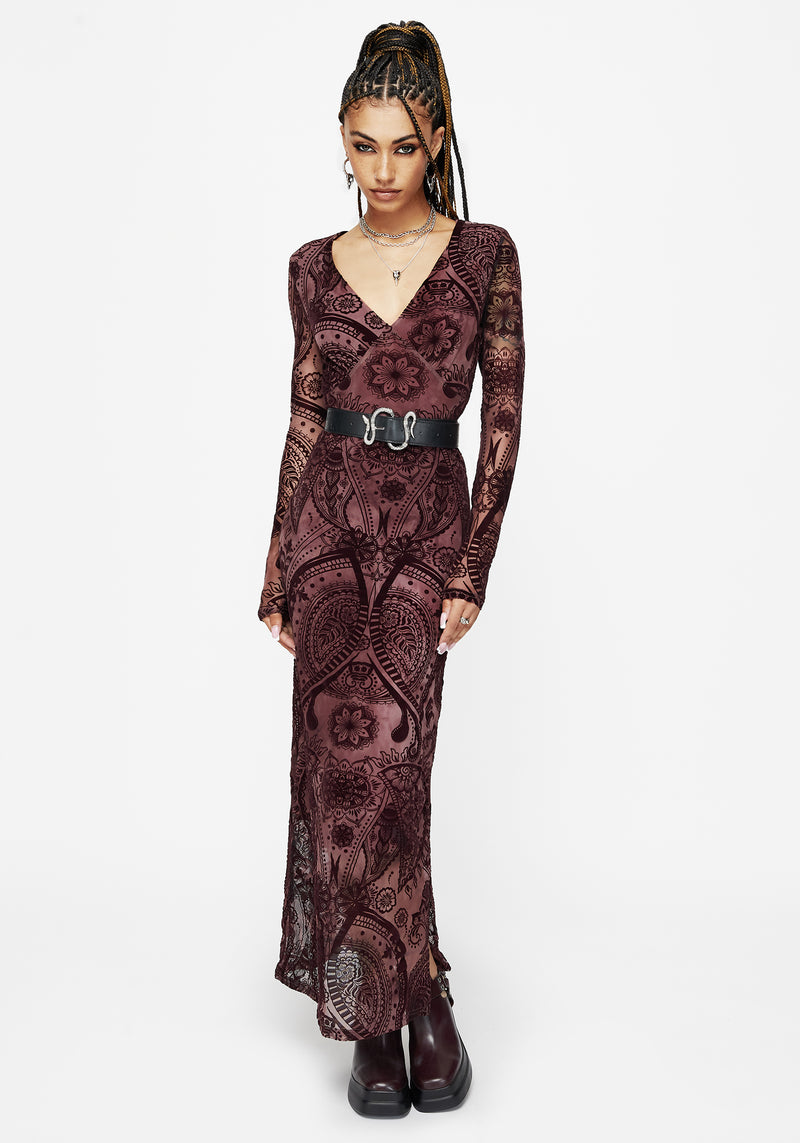 Loveday Paisley Printed Long Sleeve Midi Dress Loveday Paisley Printed Long Sleeve Midi Dress
