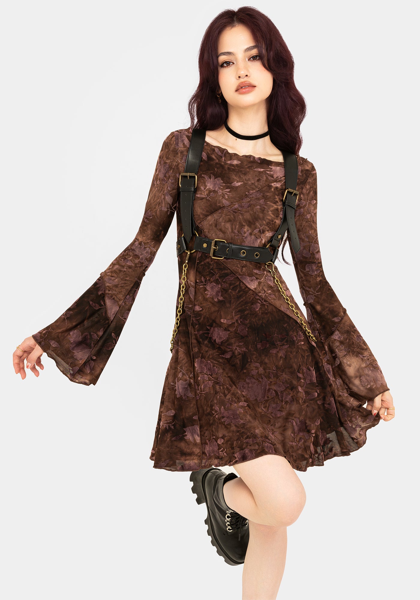 Serenade Long Sleeve Floral Mini Dress | Disturbia - Shop Women's Gothic,  Alternative & Dark Romantic Fashion, Accessories & Homeware