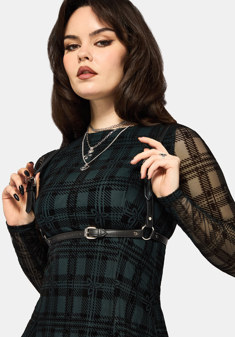 mini witch dress Vesica Flocked Witches Knot Godet Mini Dress – Disturbia