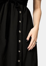 Brae Wrap Puff Sleeve Centipede Button Midaxi Dress