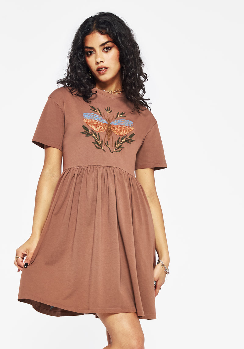 Griffinfly Cotton Embroidered Jersey Mini Skater Dress | Disturbia - Shop Women's Gothic, Alternative & Dark Romantic Fashion, Accessories & Homeware Griffinfly Cotton Embroidered Jersey Mini Skater Dress | Disturbia - Shop Women's Gothic, Alternative & Dark Romantic Fashion, Accessories & Homeware