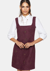 Rosia Celestial Print Suede A-Line Mini Dress