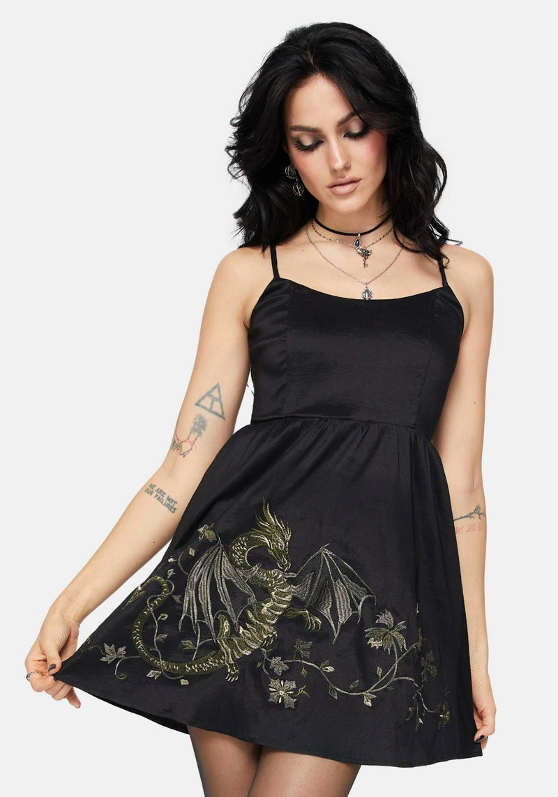 Muse Dragon Embroidery Strapless Mini Dress Muse Dragon Embroidery Strapless Mini Dress