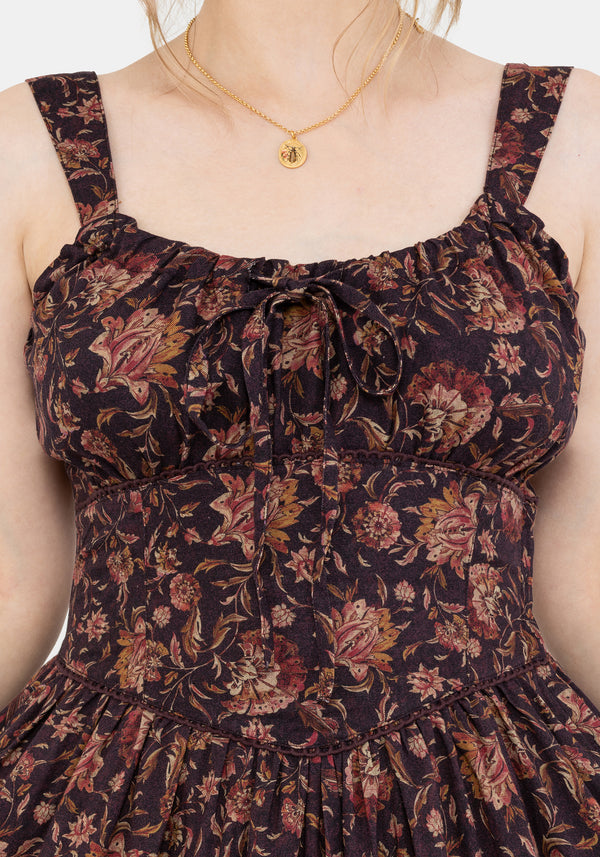 Meadowflowers Floral Print Tiered Midaxi Cami Dress