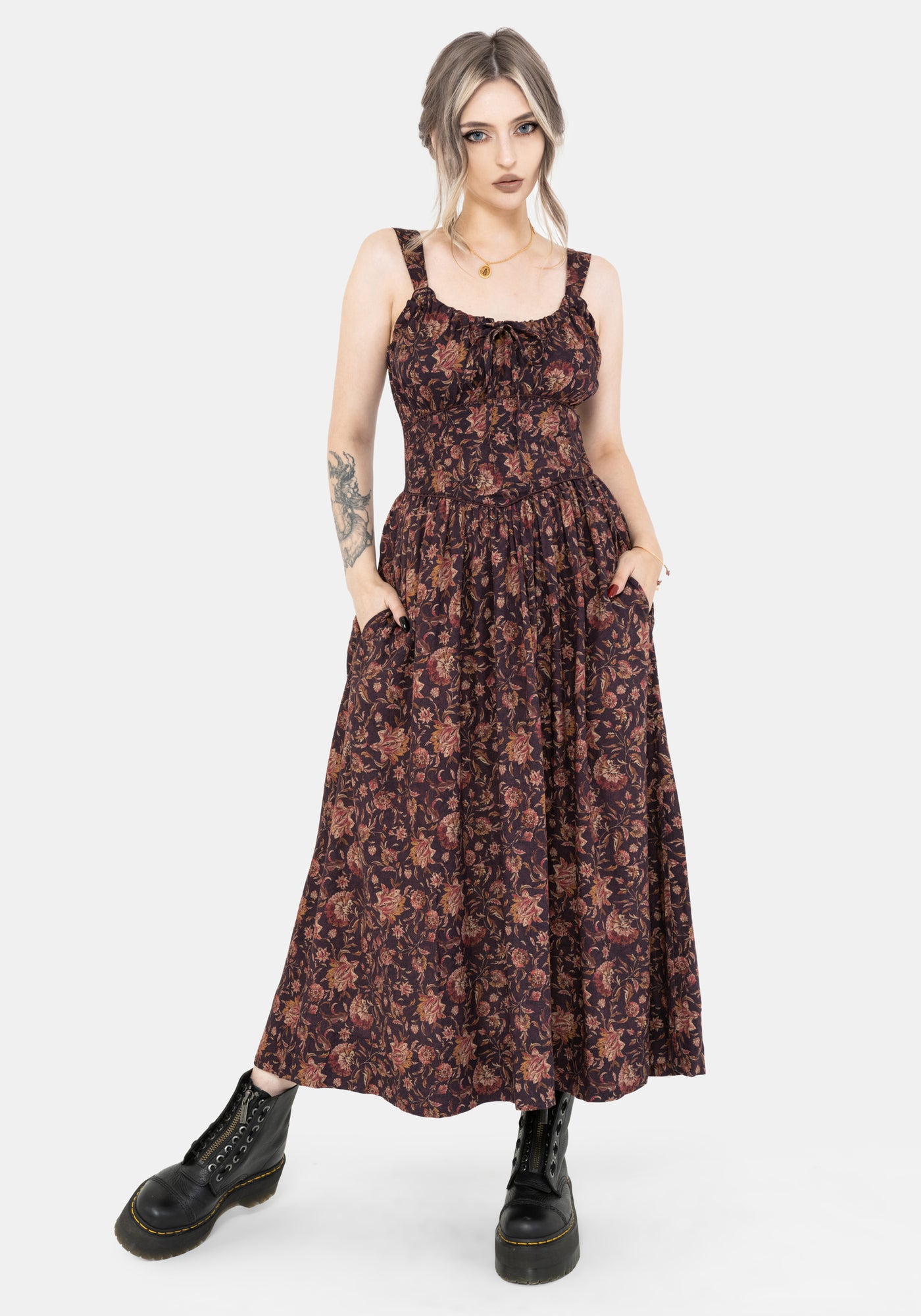 Skye Shirred Back Midaxi Dress | Disturbia - Shop Women's Gothic