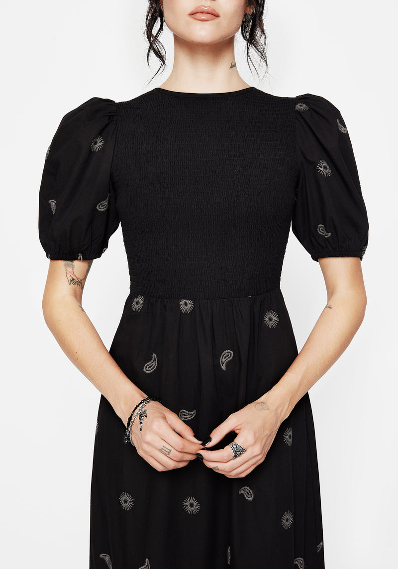 Dawn Sun Embroidered Tiered Maxi Dress | Disturbia - Shop Women's Gothic, Alternative & Dark Romantic Fashion, Accessories & Homeware Dawn Sun Embroidered Tiered Maxi Dress | Disturbia - Shop Women's Gothic, Alternative & Dark Romantic Fashion, Accessories & Homeware