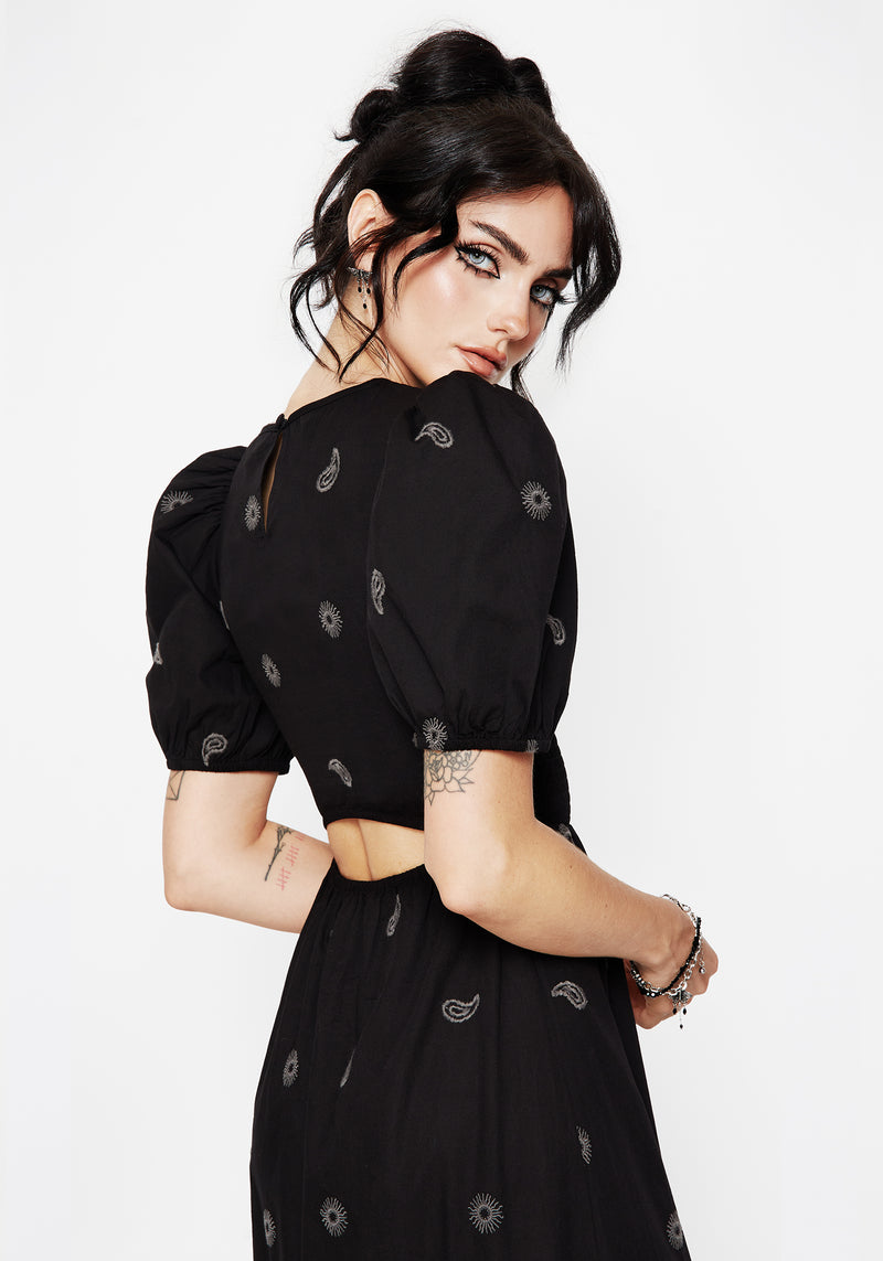 Dawn Sun Embroidered Tiered Maxi Dress | Disturbia - Shop Women's Gothic, Alternative & Dark Romantic Fashion, Accessories & Homeware Dawn Sun Embroidered Tiered Maxi Dress | Disturbia - Shop Women's Gothic, Alternative & Dark Romantic Fashion, Accessories & Homeware