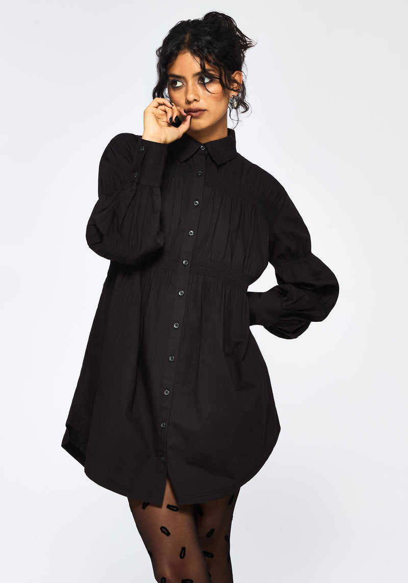 cotton mini shirt dress Ganni Women's Stretch Cotton Shirt Dress