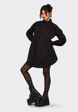 Incantation Cotton Blend Smocked Mini Shirt Dress