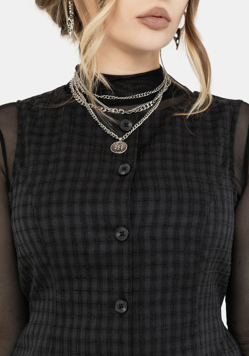 Ziggy Check Button Up Mini Dress