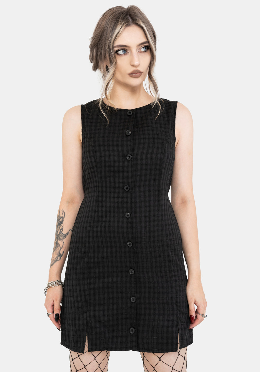 checkered dress women Ziggy Check Button Up Mini Dress – Disturbia