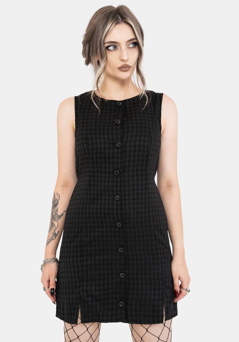 Ziggy Check Button Up Mini Dress Disturbia Ziggy Check Button Up Mini Dress Disturbia