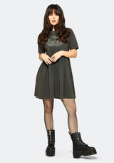 Illvminatio Bleach Graphic Cotton Mini Skater Dress