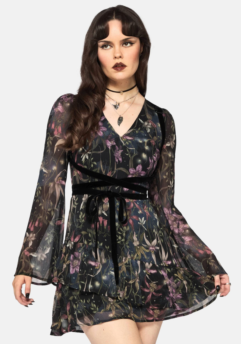 Elide Black Orchid Mini Dress – Disturbia