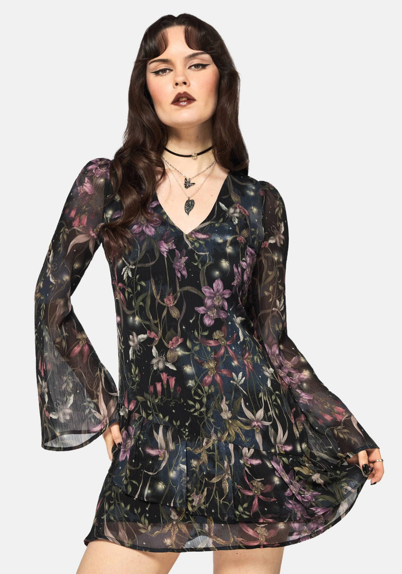 Elide Black Orchid Mini Dress Elide Black Orchid Mini Dress