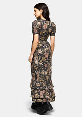 Triple Goddess Tiered Shirred Maxi Dress