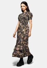 Triple Goddess Tiered Shirred Maxi Dress