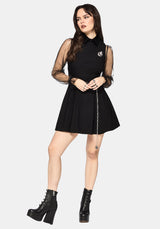 Glasmere Godet Snake Brooch Mini Dress