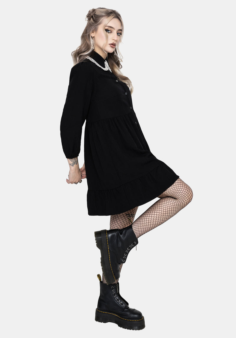 Salem Collar Mini Smock Dress – Disturbia