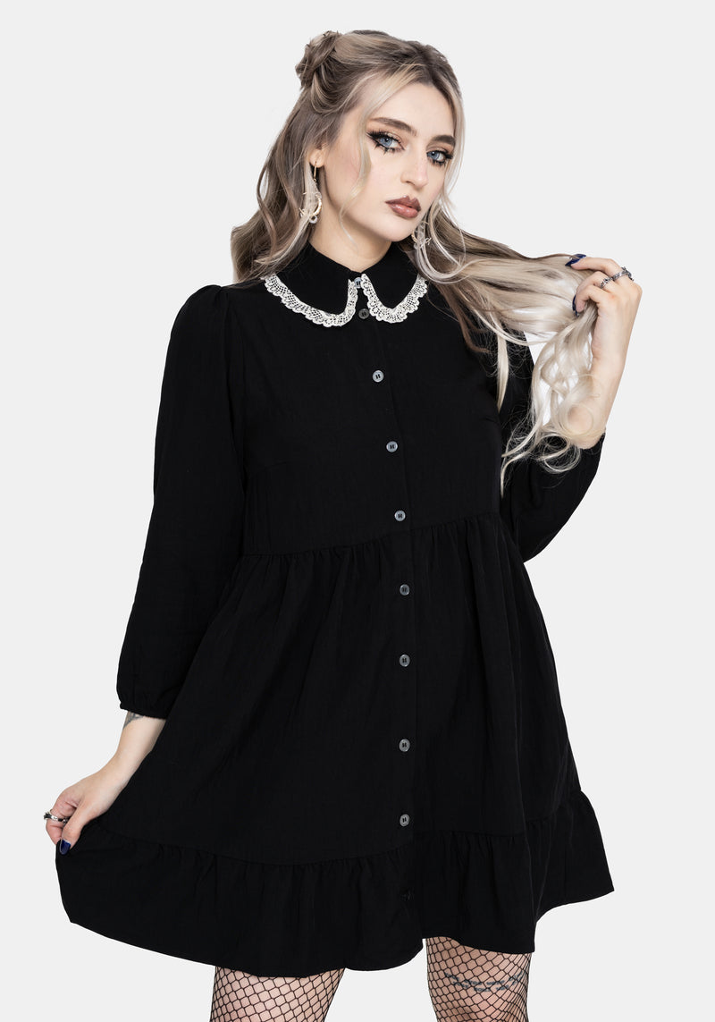 Salem Collar Mini Smock Dress – Disturbia