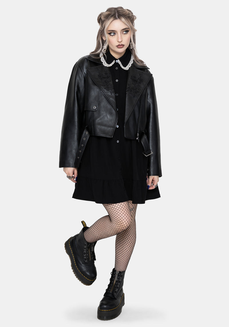 Salem Collar Mini Smock Dress – Disturbia