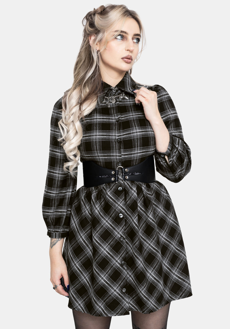 Lochan Check Mini Shirt Dress Disturbia Lochan Check Mini Shirt Dress Disturbia