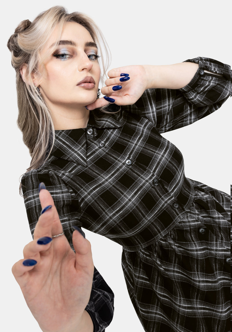 Lochan Check Mini Shirt Dress – Disturbia