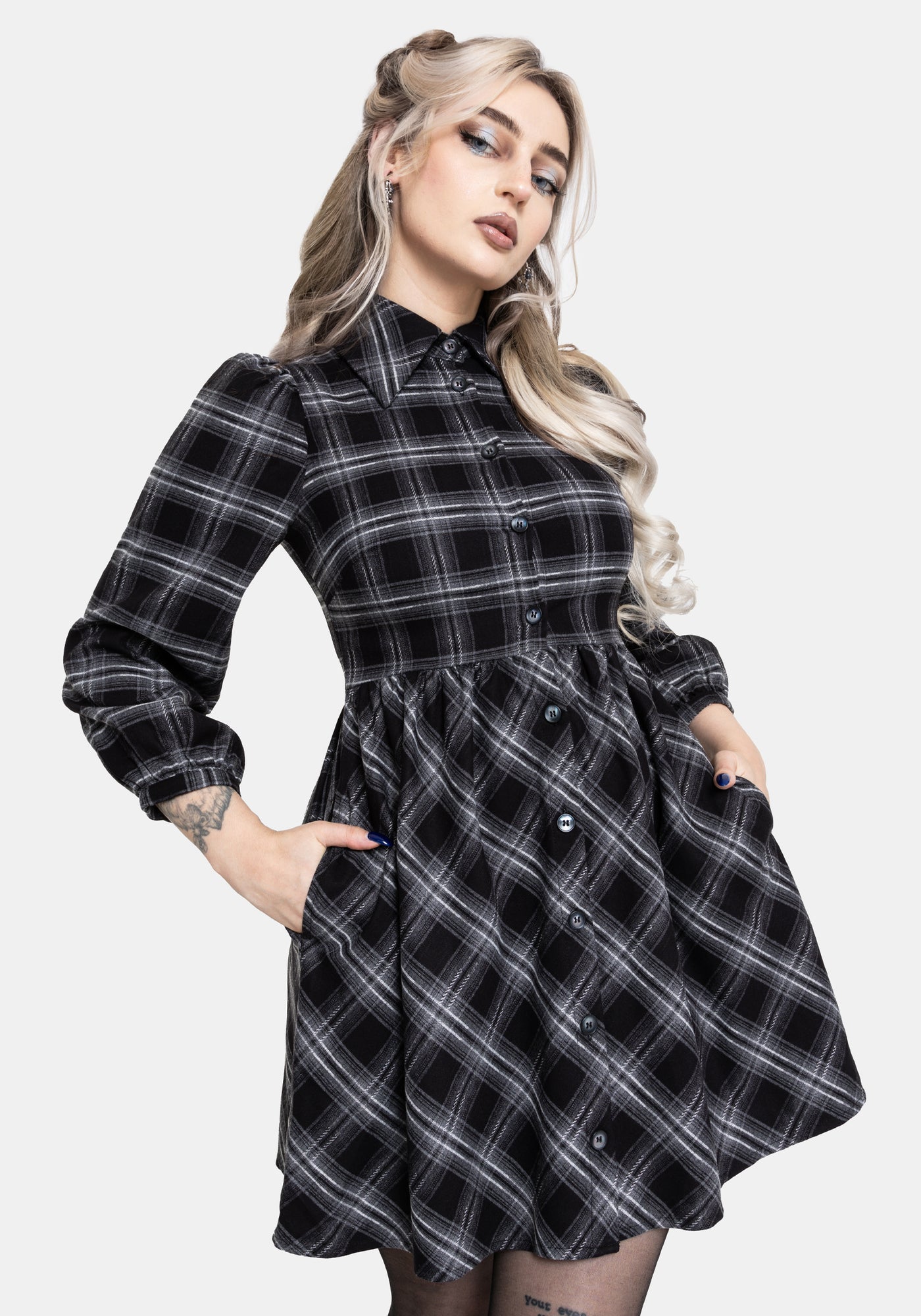 Lochan Check Mini Shirt Dress – Disturbia