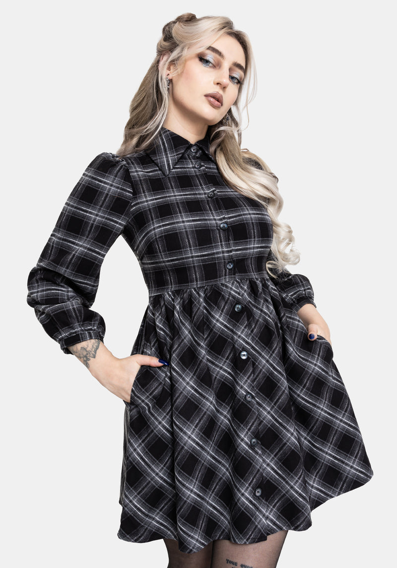 Lochan Check Mini Shirt Dress – Disturbia