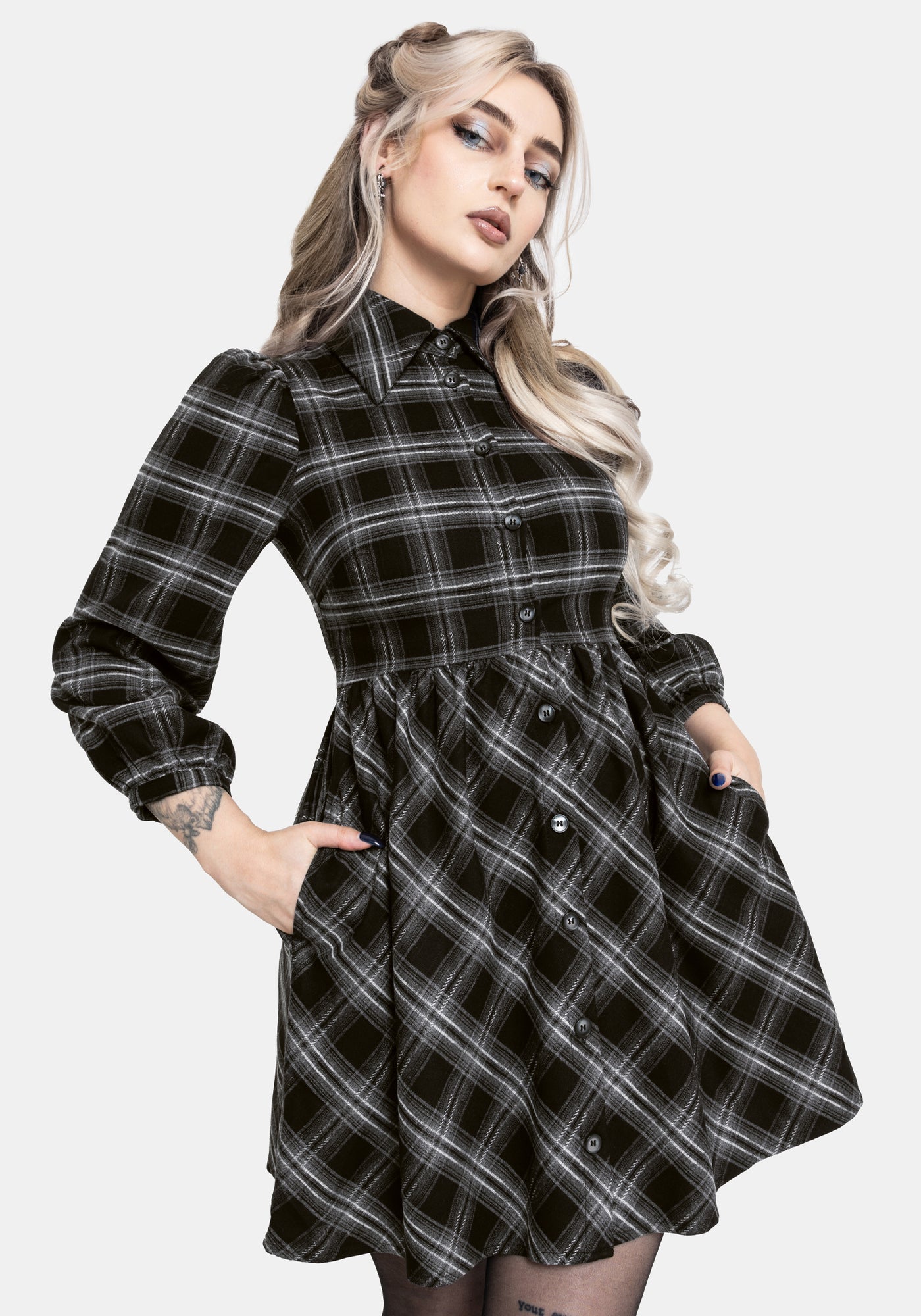 Lochan Check Mini Shirt Dress – Disturbia