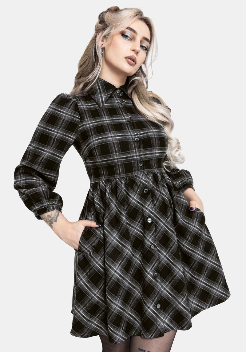 Lochan Check Mini Shirt Dress – Disturbia