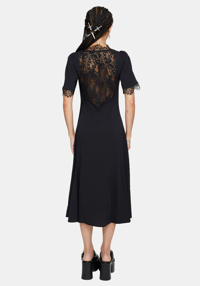 Altha Lace Back V Neck Midi Dress Disturbia Altha Lace Back V Neck Midi Dress Disturbia