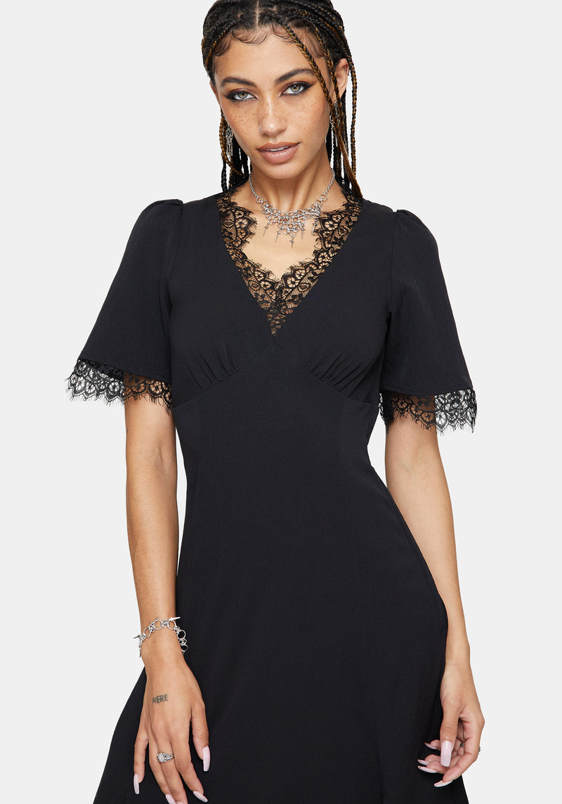 Altha Lace Back V Neck Midi Dress Disturbia Altha Lace Back V Neck Midi Dress Disturbia