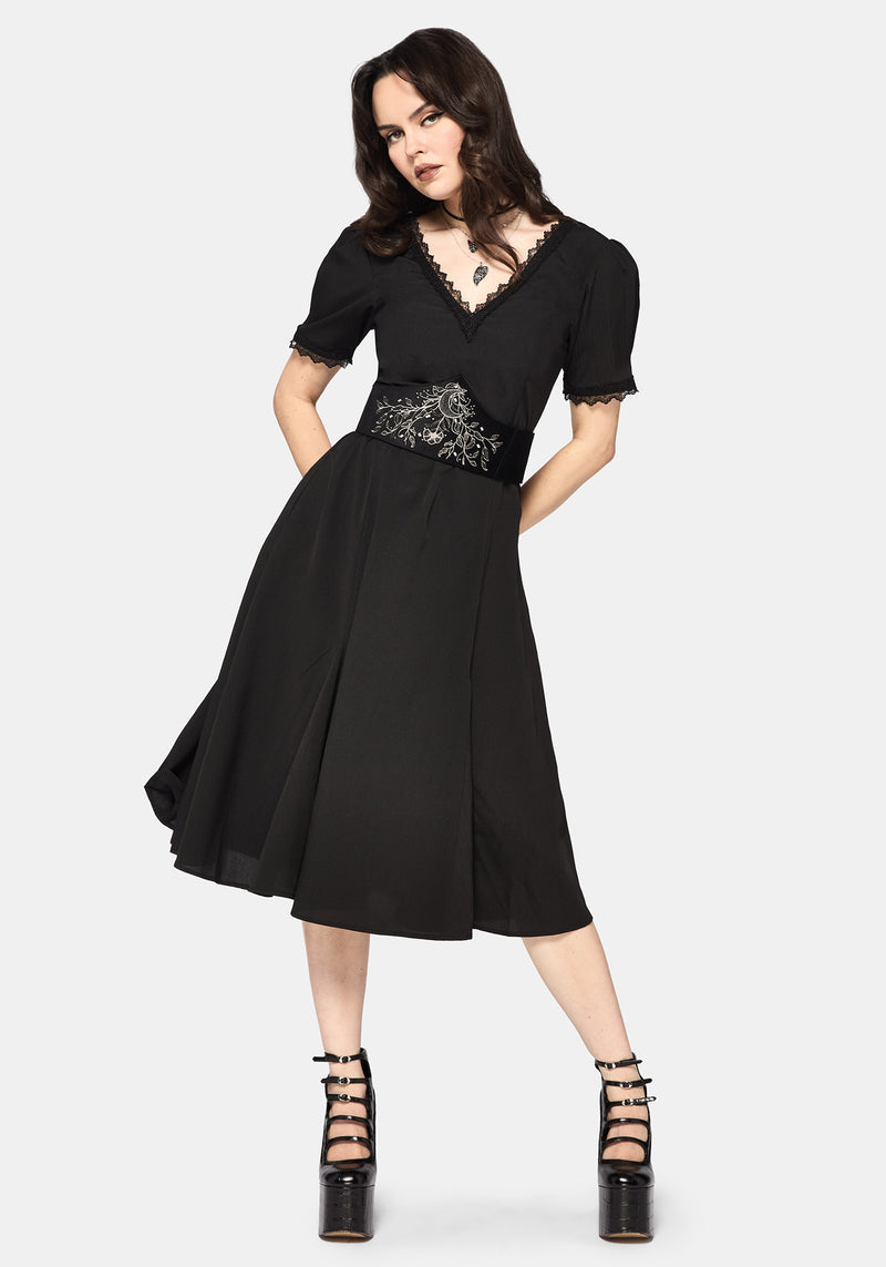 Sanzia Tie Back Lace Midi Dress – Disturbia