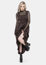 Embla Check High Low Midaxi Dress