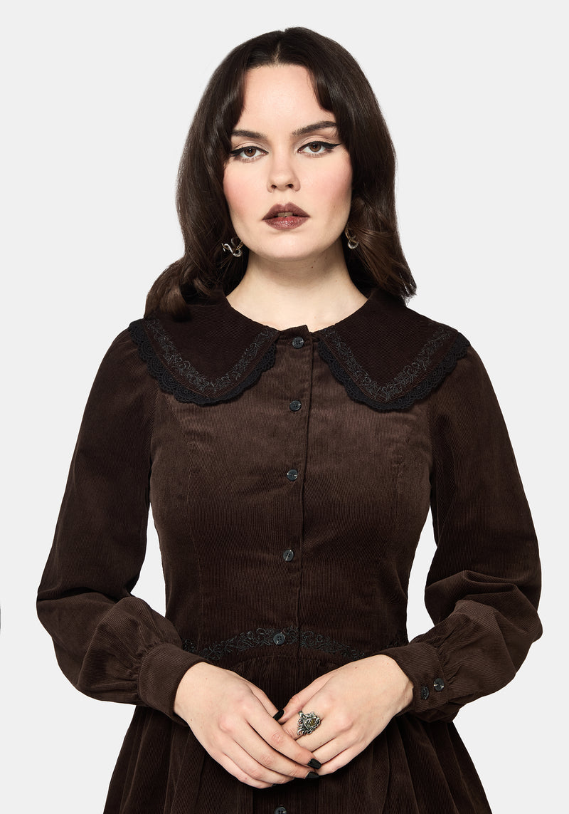 Kora Floral Embroidered Cord V Waist Mini Dress – Disturbia