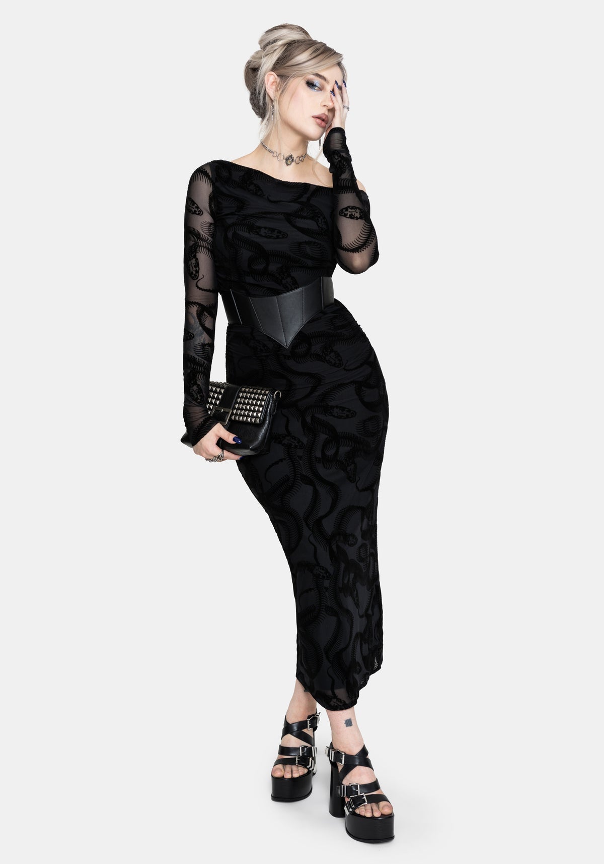 green dress with black coat Almora Snake Eye – Sequin Mini Dress