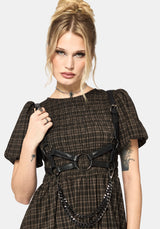 Rhiannon Check Shirred Bodice Midi Dress US 6