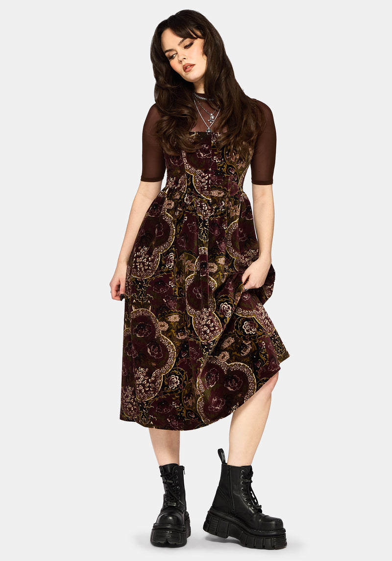 corset bodice midi dress Effie Baroque Corset Bodice Midi Dress