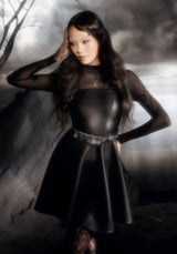 Veluna Corset Waist PU Mini Dress