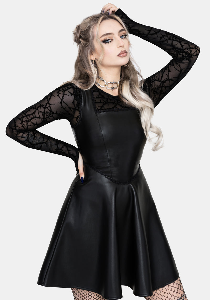 Veluna Corset Waist PU Mini Dress  Disturbia